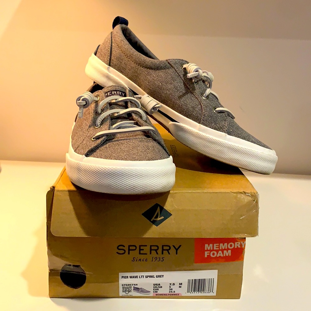 Sperry Pier Wave Sparkle Grey Sneaker